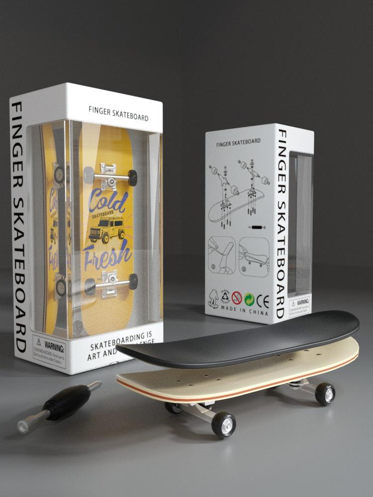 Pro Wooden Fingerboard DIY Kit| 5-Ply Maple Deck & High-Speed Bearing Wheels| Premium PU Grip Tape Mini Skateboard Desk Toy