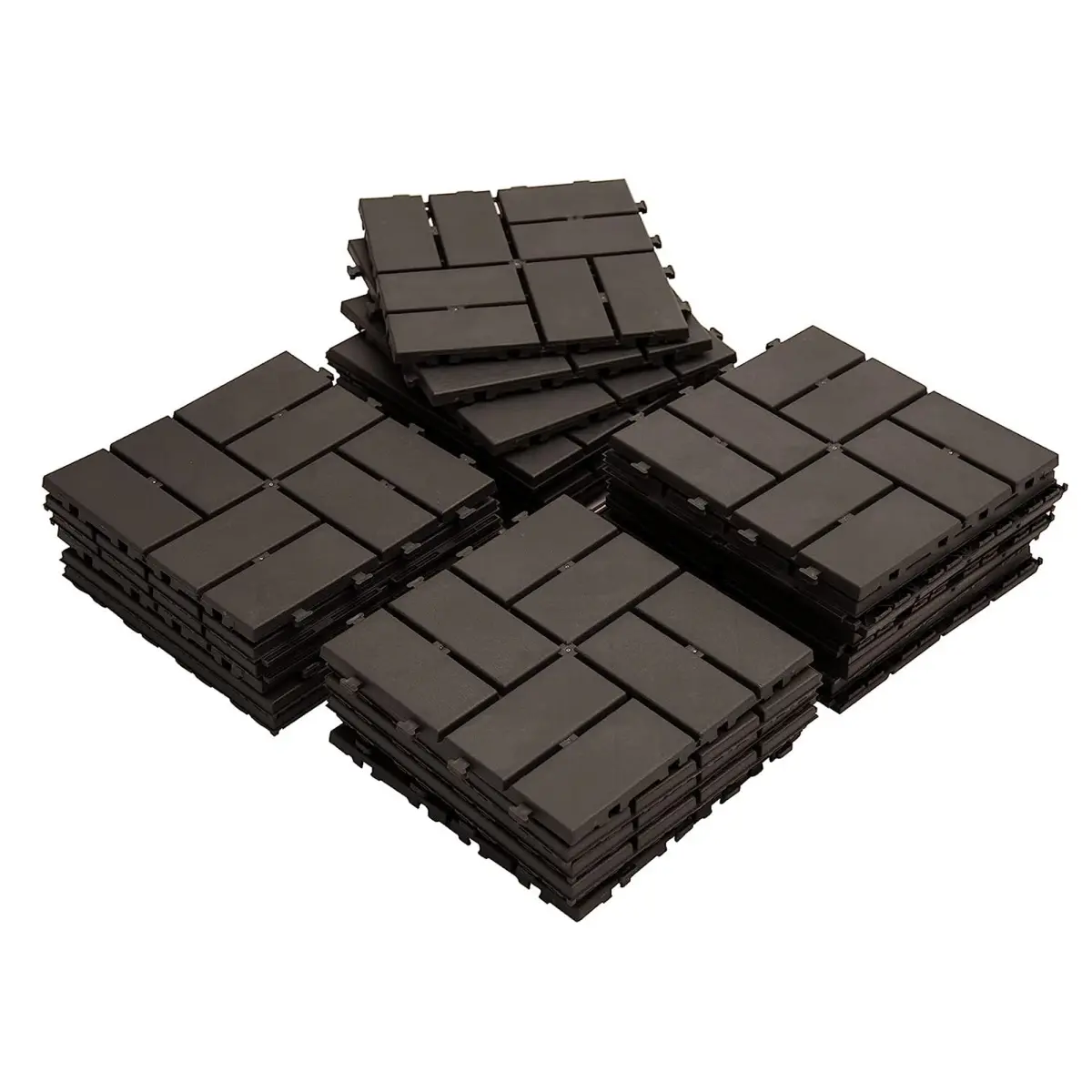 Patio Interlocking Deck Tiles, 12"x12" Square Composite Decking Tiles, Plastic Outdoor Flooring Tile All Weather for Balcony Porch Backyard, ( Pack of 9/27/36/44)