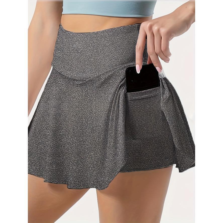 Women's High-Waisted Color Block Tennis Skirt | Slim Fit Sports Skort with Lined Shorts & Pockets for Workout & Casual Wear