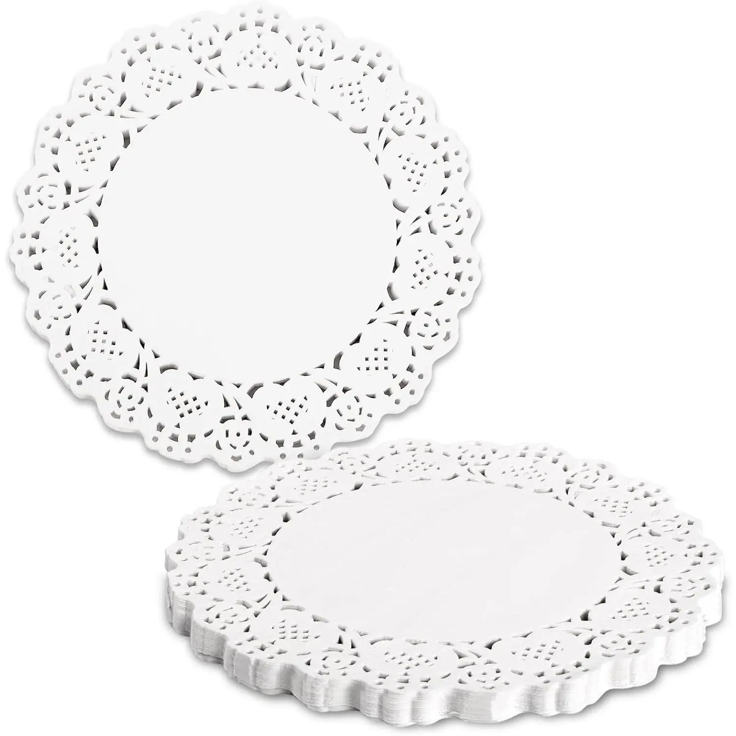 150 Pieces Lace Paper Doilies 6 inch White Lace Doilies Paper Disposable Round Paper Doilies for Buffet Cake Fried Food Party Wedding Valentine's Day Tableware Decoration