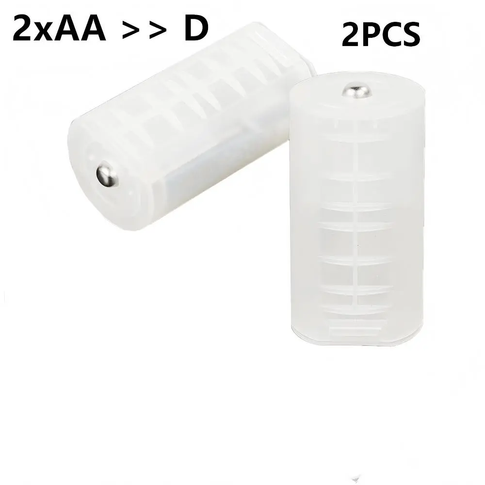 2PCS 2*AA to D Size Battery Holder 2AA to D Battery Conversion Adapter 2 AA Switcher Converter Case Box