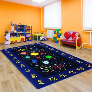 GARVEEEducational and Non-Slip Area Rugs Featuring Outer Space, Solar System, and Alphabet Designs, Soft and Large Throw Carpets for Playrooms, Bedrooms, Nurseries, and Classrooms