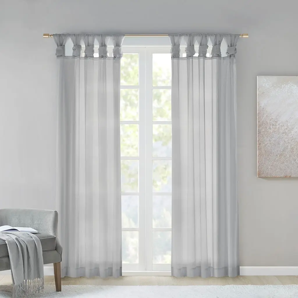 Nokaa Twist Tab Voile Sheer Window Curtain Pair - Lightweight Semi-Sheer Panels for Living Room, Bedroom, Privacy & Soft Light Filtering - Set of 2, 50" Wide Each, Machine Washable, Oeko-Tex Certified