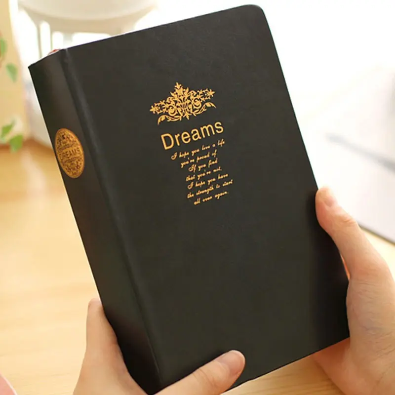 25k Ultra-Thick Gold Edge Dream Notebook, 208 Sheets/416 Pages, Leather-Like Retro Blank Journal, A5 Simple Large Capacity Office Memo Book, Work Notebook