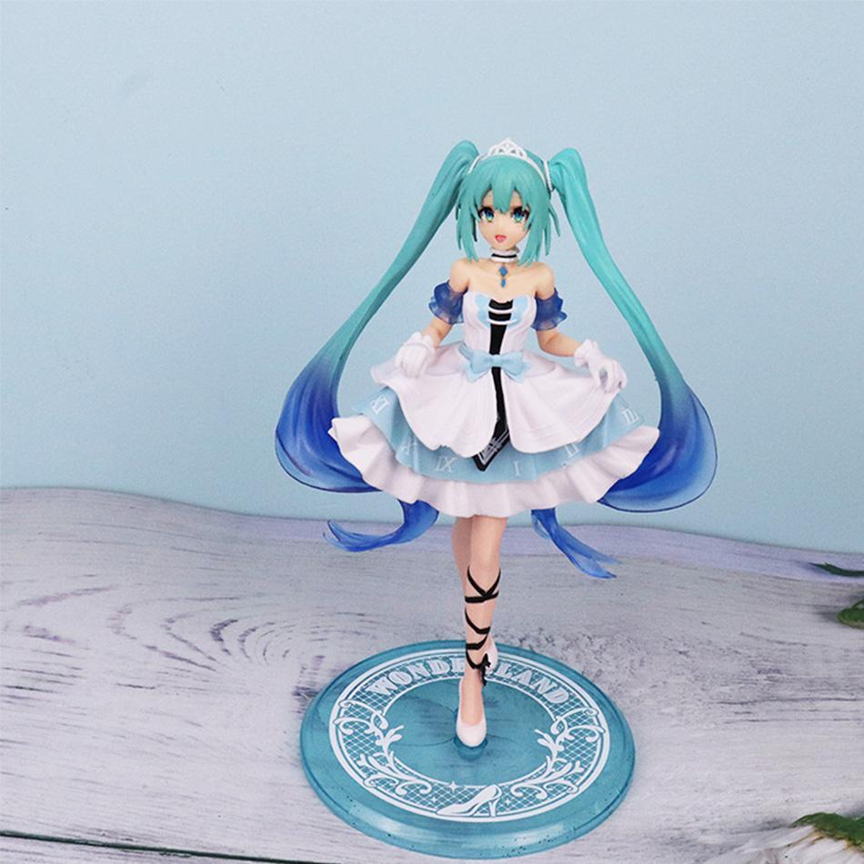 20cm Desktop Cute Hatsune Miku Kwaii Style Anime Figure Toys PVC Model Collector Doll