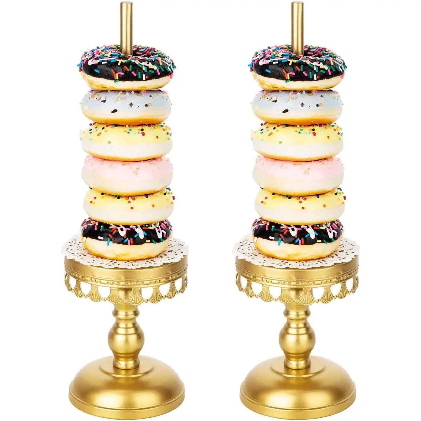 Donut Stand Holder, Metal Bagel Stand,Display Stacker Tower for Dessert Table, Doughnut Holder for Birthday, Wedding,  Shower, Bridal Shower Party,Pack of 2