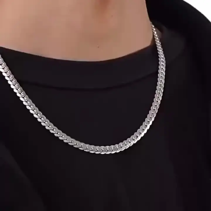 50cm/20in Sterling Silver Luxury Brand Design Necklace Chain - Silver Jewelry for Women and Men - Wedding, Engagement, Fashion Gifts