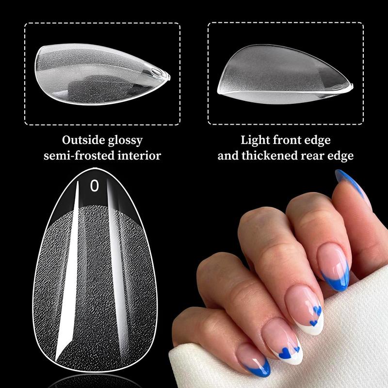 Almond Fake Nail Tips, 600pcs/box Clear False Nail Tips for Christmas Gift, Full Cover Soft Gel Artificial Fingernails for Nails Extension, Acrylic Nail Extensions, Acrylic nails extension Press on Nails for DIY Salon