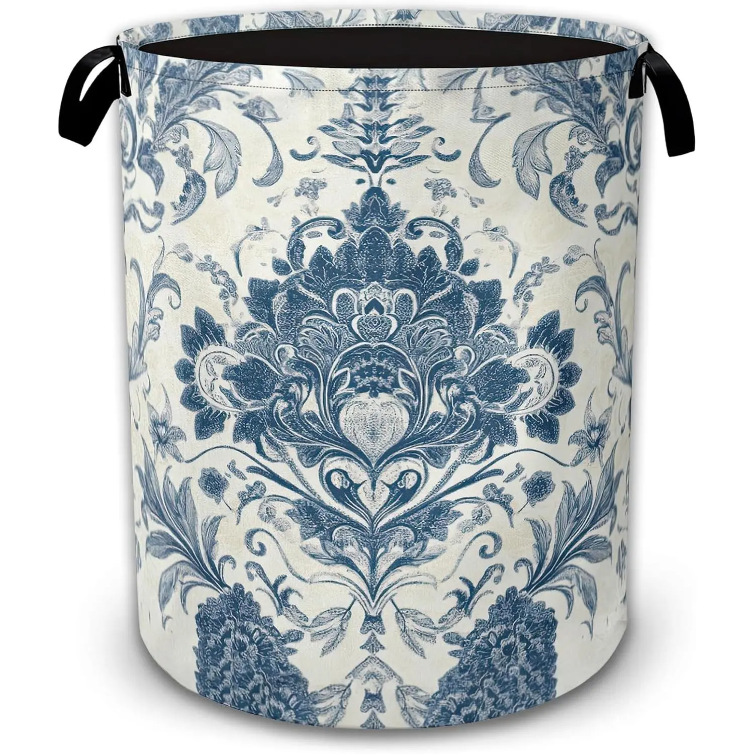 Collapsible Vintage Floral Paisley Waterproof Oxford Cloth Laundry Basket with Handles, 16x20.8 in Portable Storage Organizer for Laundry Room, Bedroom, Rectangular