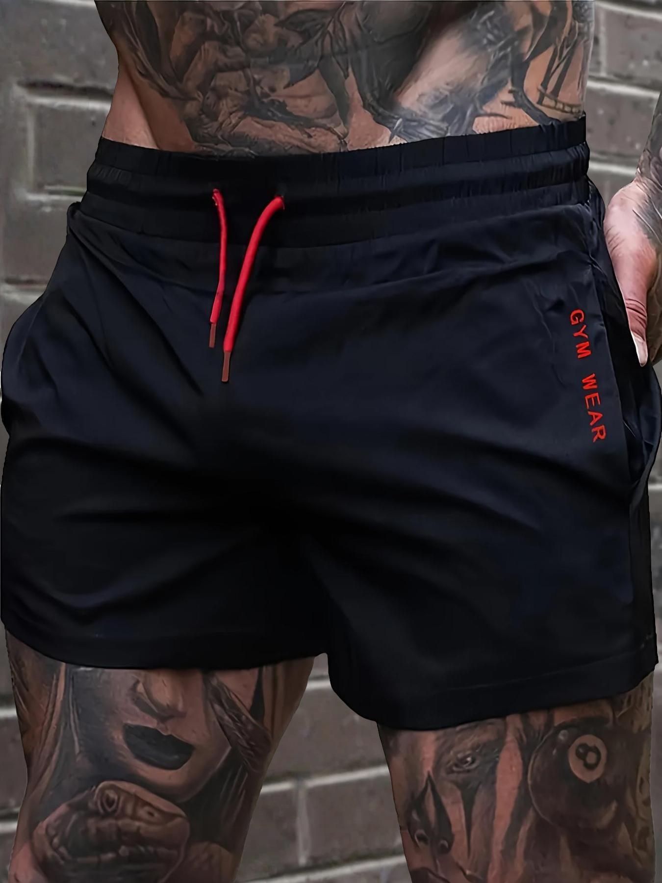 Men's Letter Print Leisure Shorts, Casual Comfy Breathable Athletic Shorts for Summer, Shorts for Men, Men's Bottoms for Daily Wear, Men Shorts, Jogging Shorts, Breathable Fitness Shorts, Summer Sports Shorts