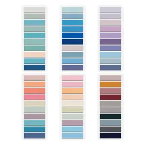 6-Pack Total  1200 Sheets Random Color Transparent Index Creative Sticky Notes, Office Supplies Self-Adhesive Note Stickers, Memo Pads