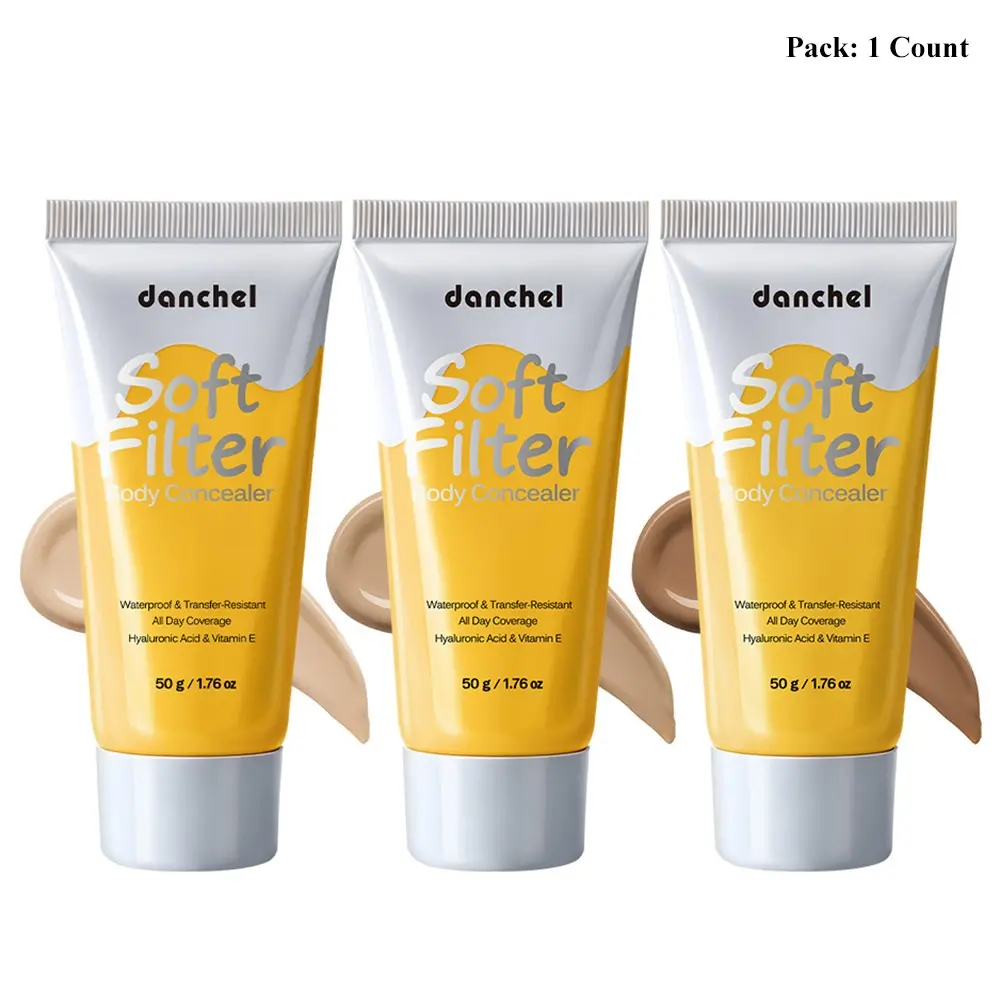 danchel Soft Filter Body Concealer, Waterproof & Transfer-Resistant Leg & Body Makeup, All-Day Wear, Buildable High Coverage, Lightweight Silky Creamy Texture, 3 Shades Available, Perfect for Daily & Outdoor Use