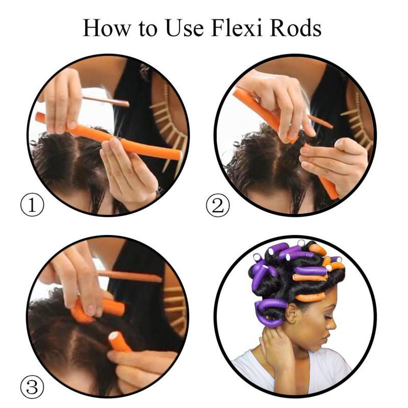 Heatless Hair Curler, 42pcs/set No Heat Flexible Hair Curling Rods, Heatless Blowout Rods, Hair Styling Accessories for Women & Girls, Hair Styling Tool for Home & Salon Use, Flexible Hair Roller, Hair Curler Rollers