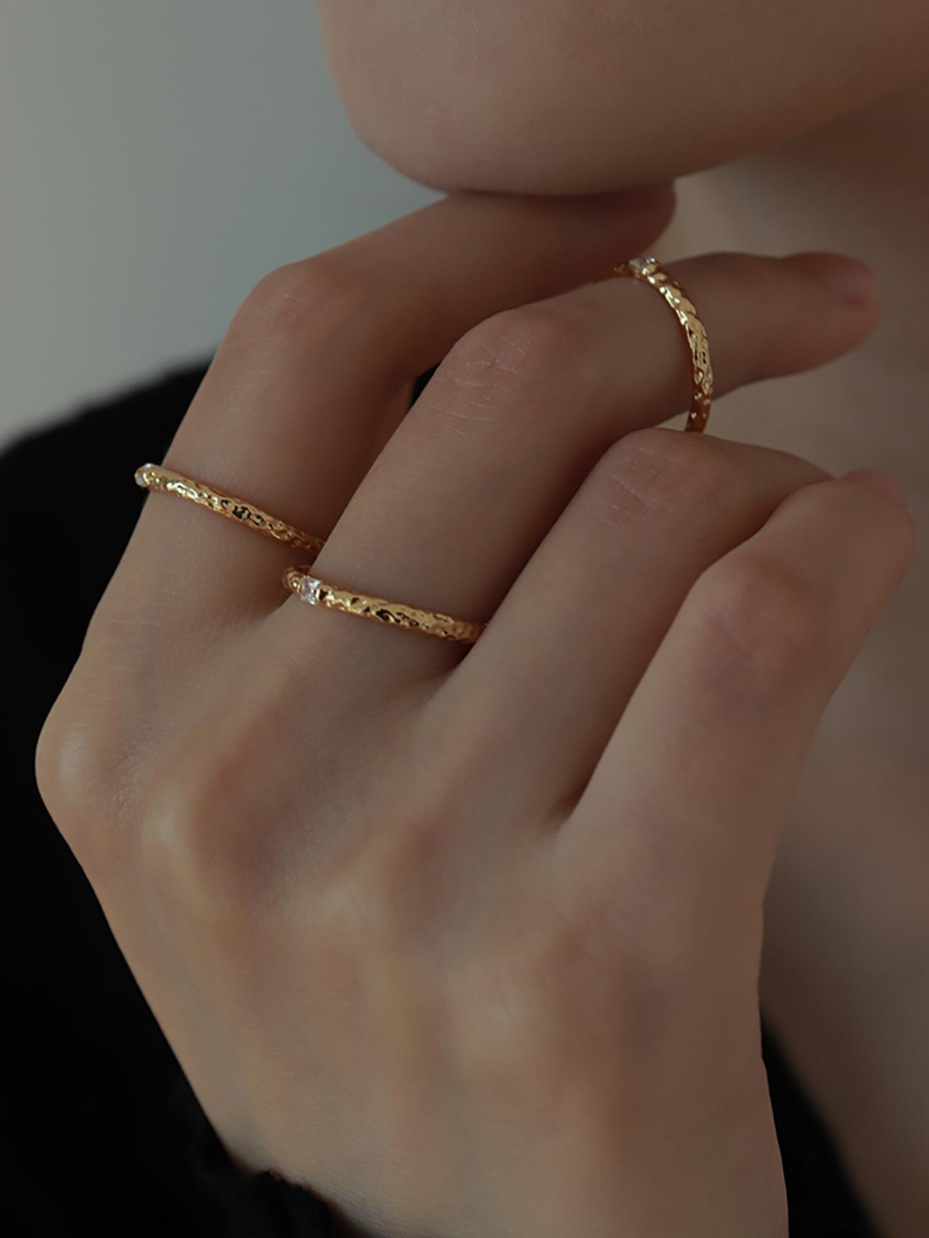 S925 Sterling Silver Square Zirconia Ring, Fashion Jewelry for Party, Daily Clothing Decor, Trendy All-match & Exquisite Jewelry for Birthday Gift, Solitaire Stackable Rings