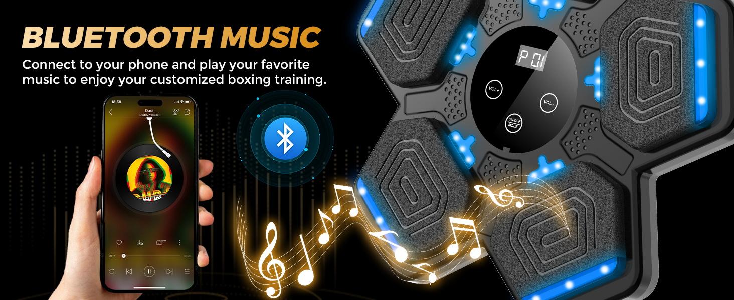 2026 Music Boxing Machine for Adults and Kids, Smart Bluetooth Boxing Training Equipment with Gloves Wall Mounted, Workout Punching Machine for Home,Office and Gym