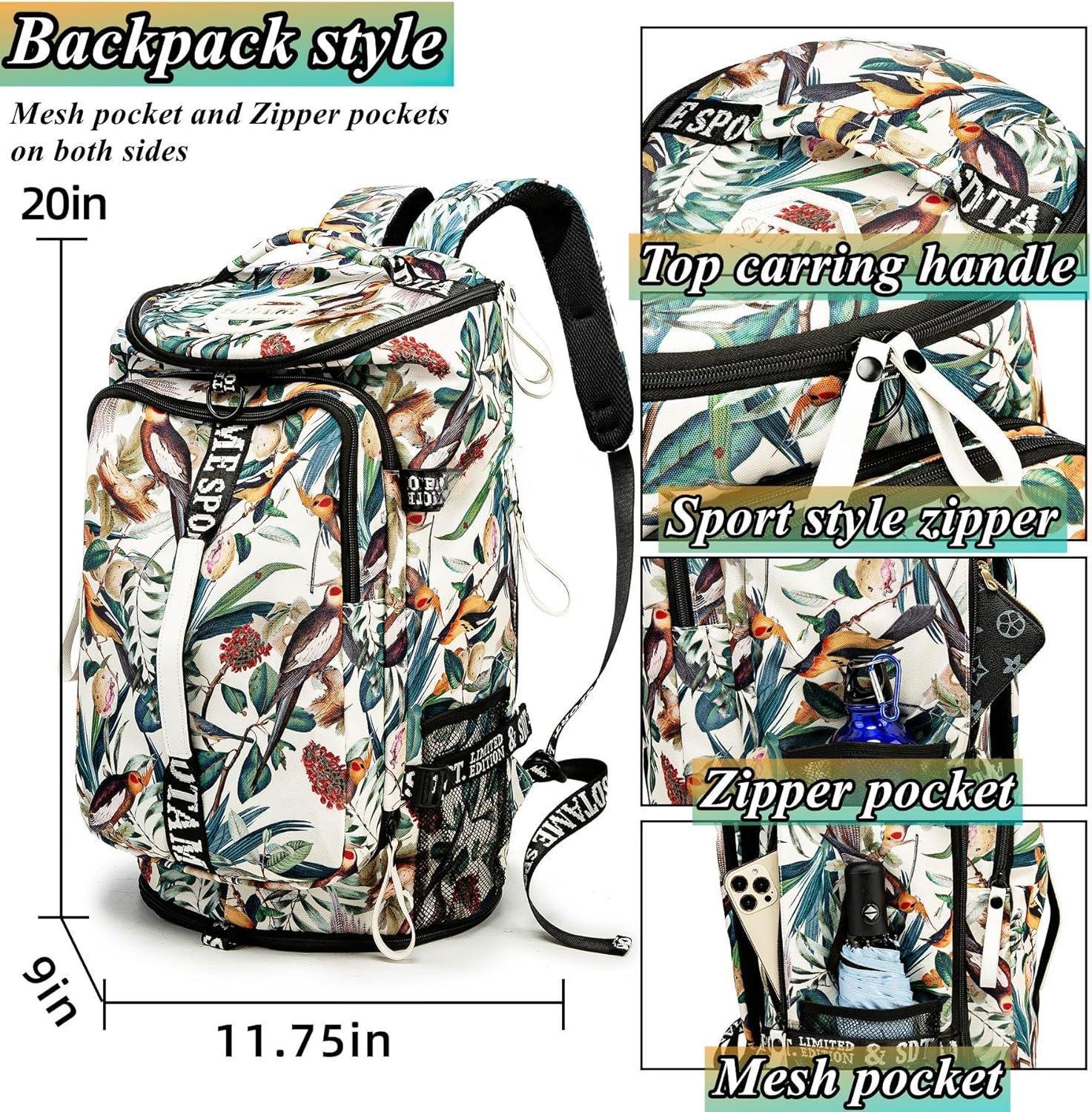 Gym Duffle Bag Backpack with Shoe Compartment,4 ways Travel Backpack SDTAME Gym Duffle Bag Backpack with Shoe Compartment 4 ways  main image 4