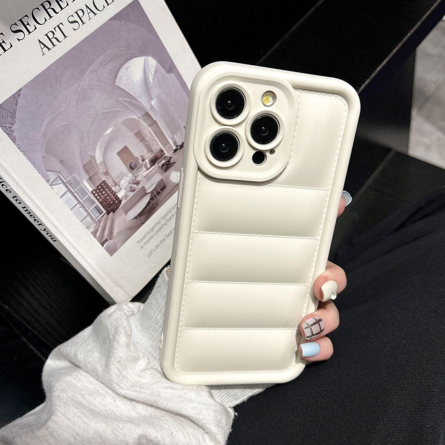 Luxury down jacket phone case silicone soft case suitable for iPhone16promax 17  16pro 16 15 14Pro 13 12