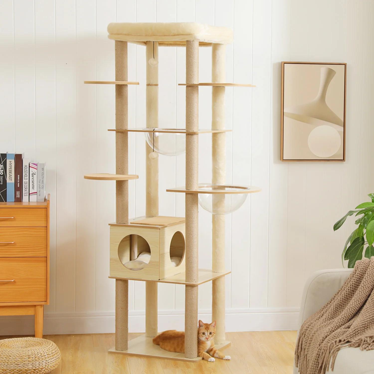 Cat Tree / Tower for Indoor , Cat Condo Cozy Plush House with Hang Ball, Pet Furniture with Scratching Posts cat tree