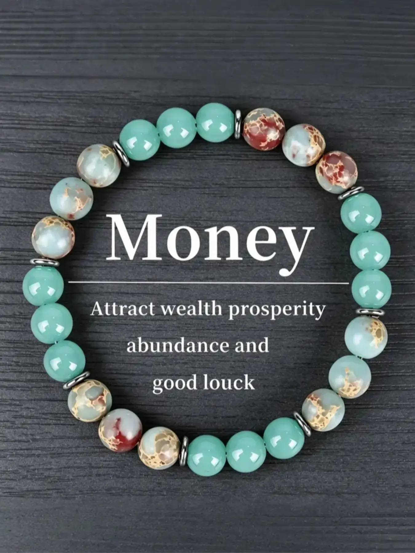 Natural Shoushan Stone Bead Bracelet, Unisex Design, Genuine Crystal Wristband, Attracts Money, Wealth, Prosperity, Good Luck