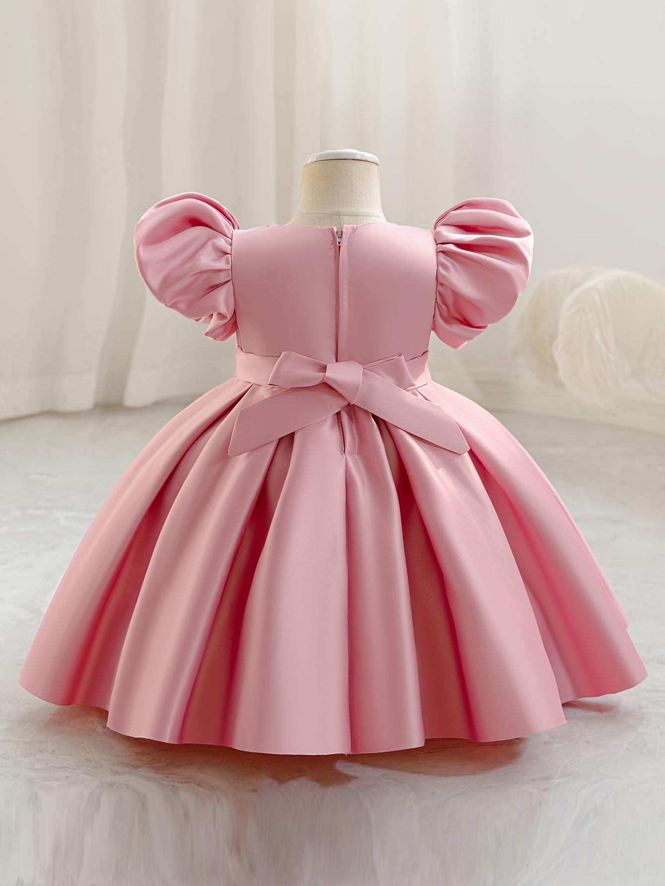 Girls' Birthday Princess Party dress - Soft Pink Formal gown with flared skirt, Non-Stretchy Birthday, Christmas,, Girl Dres, Pink Dres, Elegant Dress Girl, Princess Dress Girl, Pink Dress Girl