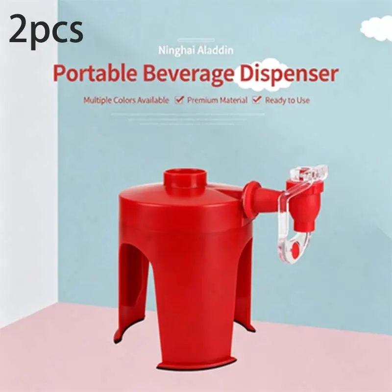 2pcs-Portable Inverted Beverage Dispenser with Tap, Easy-Press Drink Pourer for Large Water Bottles, Soda, Juice & Iced Tea, Leakproof Design, Ideal for Home Fridge, Picnics, Parties & Daily Water Intake Control