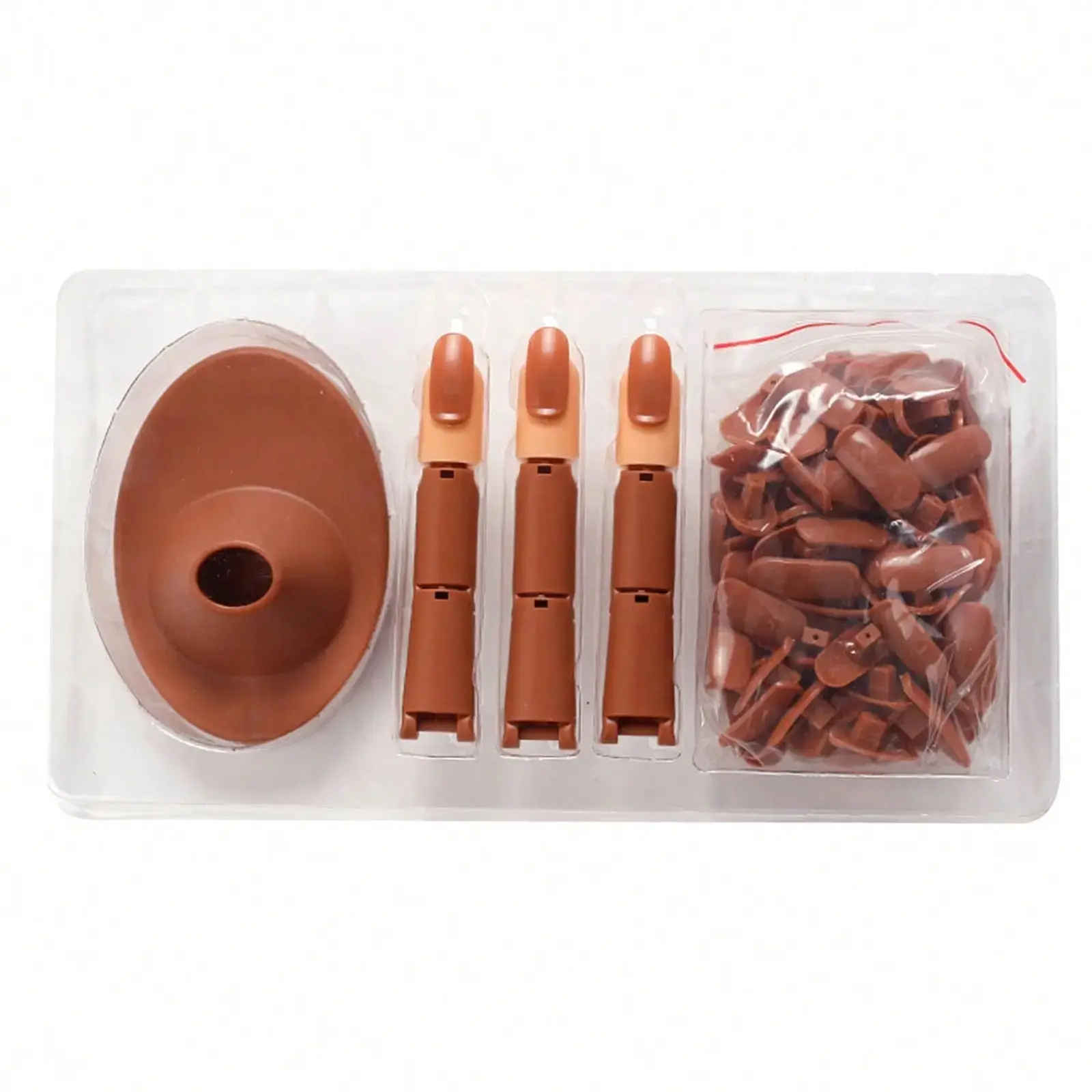 Professional Fake Finger Nail Set, 1 Set Fake Finger Nail with Base & Nail Tips, Manicure Art Practice Tool, Nail Art Tools for Home & Salon Use