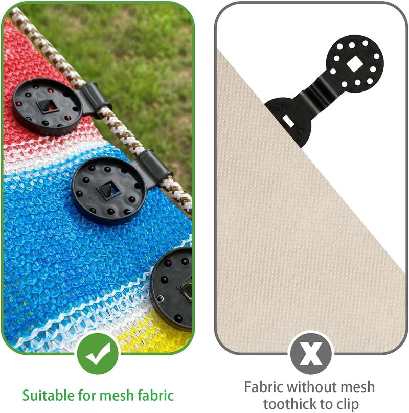 50PCS Awning Fabric Heavy Duty Locking Clip, Reusable Windproof Awning Fixture Tarp Plastic Clip, Removable Garden Netting Awning Fabric Retaining Clip Clip
