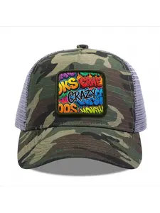 Colorful Graffiti Art 1 Camouflage Mesh Baseball Cap for Men & Women - Adjustable Snapback Trucker Hat, Breathable Back for Hiking, Fishing, Camping, Golf & Casual Outdoor Attire Camouflage Random