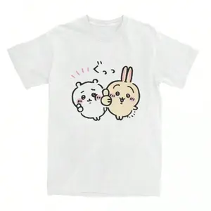 Super Happy Summer Chiikawas Anime Japan Cute Cartoon Y2K T Shirt Summer Japan Y2K T-Shirts 100 Cotton Fashion Tee Shirt For Couple Clothes
