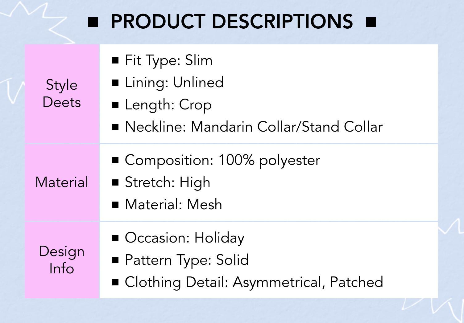 Cider [size 2-10] Mesh Stand Collar Asymmetrical Rivet Patched Long Sleeve Top