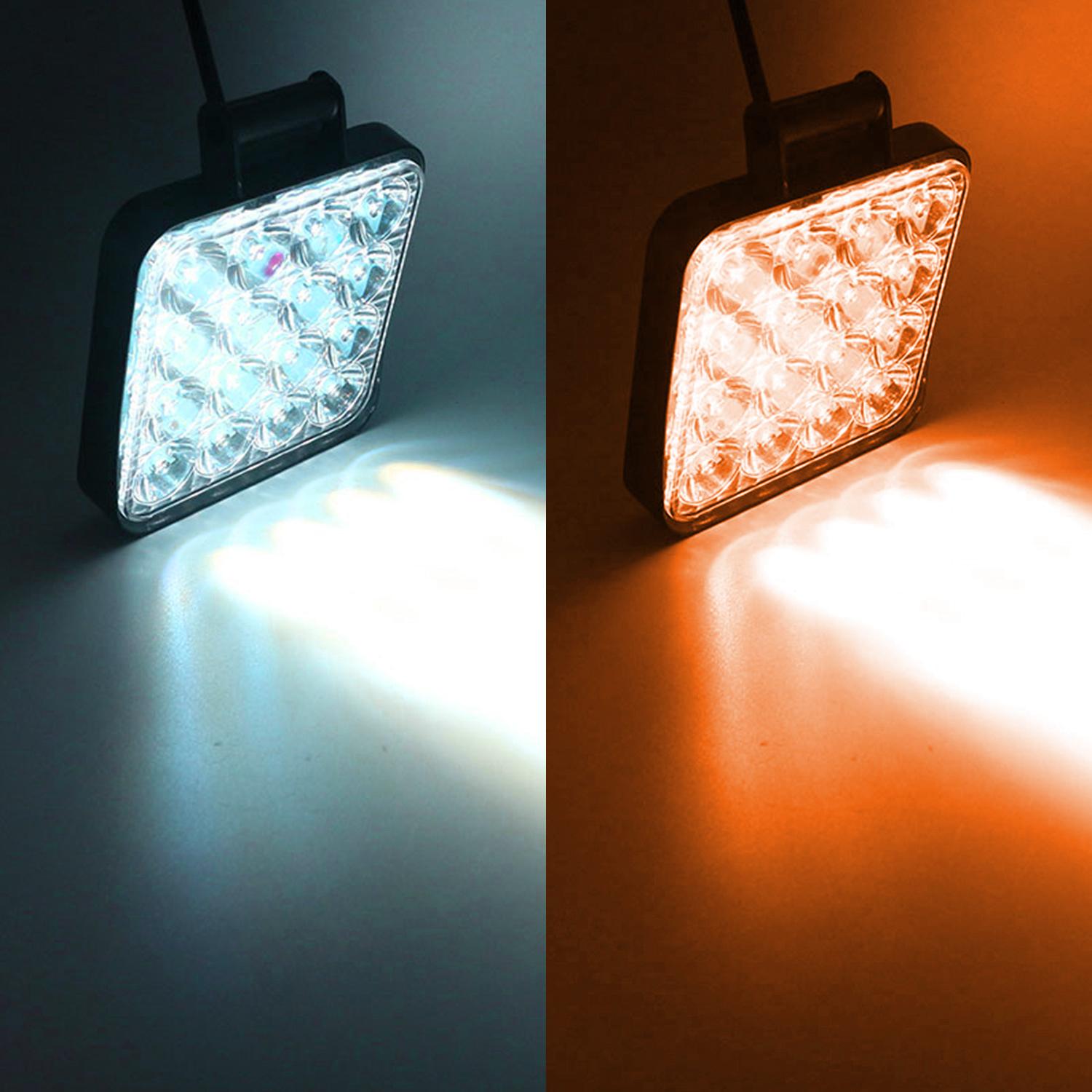 2pcs LED Truck Work Lights, 48W High Brightness LED Flood Light Bar, Work Light Truck OffRoad Tractor Flood Lights 12V-24V Square