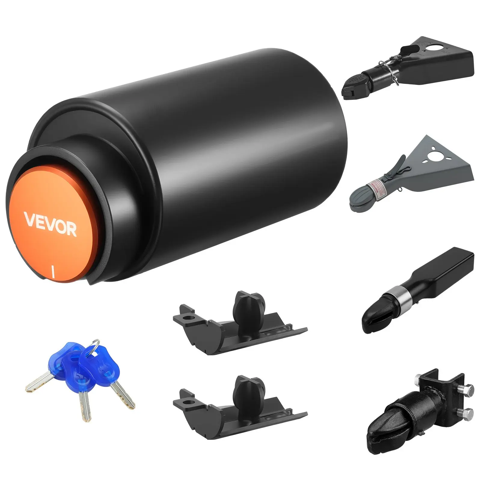 【toolupgrade】VEVOR Heavy Duty Aluminum Alloy & Carbon Steel Trailer Lock, Fits 2 & 2-5/16-Inch Bulldog Couplers, Corrosion-Resistant, 3-Keys Anti-Theft Lock for RV, Boat
