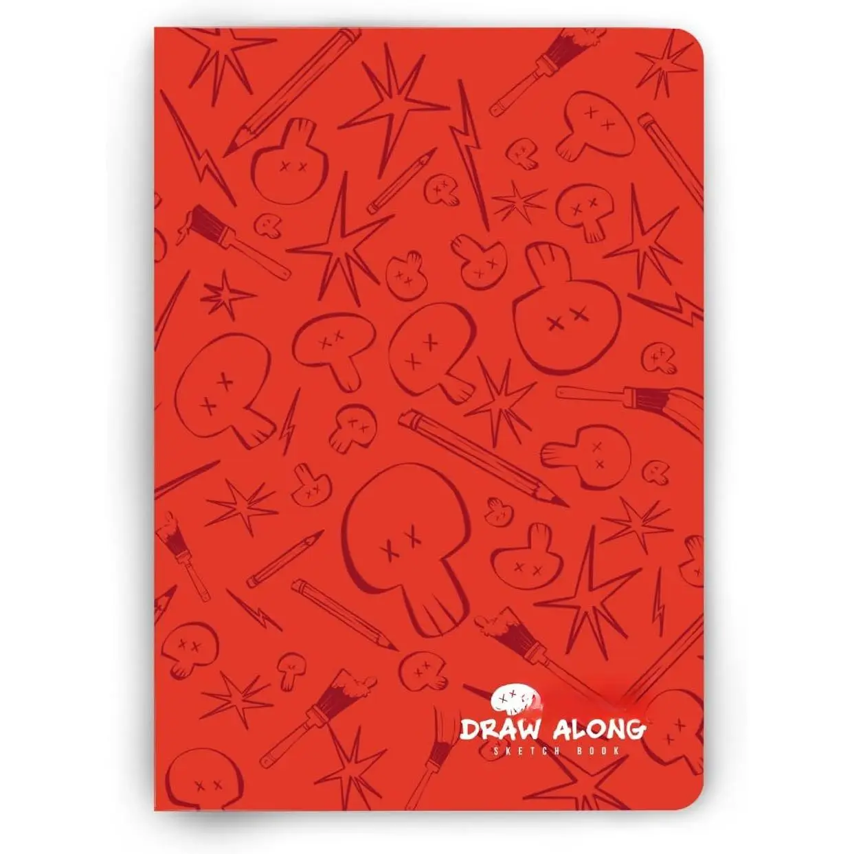 Modern A5-Bound Softcover Sketchbook Journal, 5.8”x8.3”, 48 Pages 140gsm (95 lb) Smooth Paper, Easy to Keep Open, 60 Drawing Prompts Inside