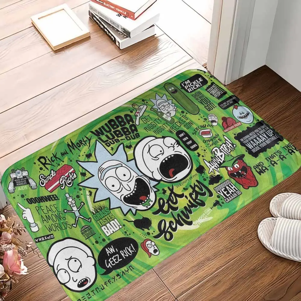 Rick and Morty Video Game Rug, Wubba Lubba Dub Dub Print Durable Washable Area Rug, Easy-Clean Fan Merch for Living Room, Man Cave Decor Gift for Him summerwins summerwins,summerwins Floor Mat
