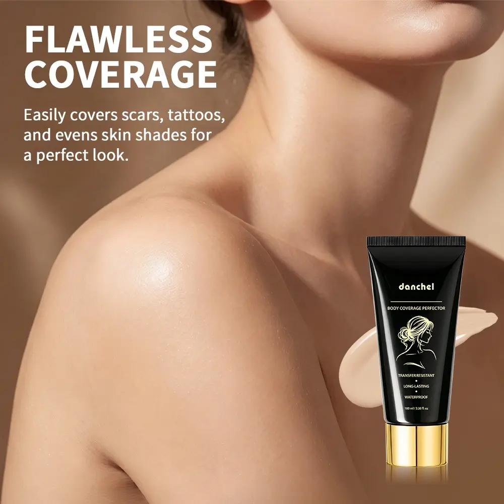 Danchel Full-Body Coverage Concealer with Shimmer, Lightweight Creamy Texture Covers Stretch Marks, Scars & Tattoos, Waterproof & Transfer-Resistant, Ideal for Daily Wear & Party Glam
