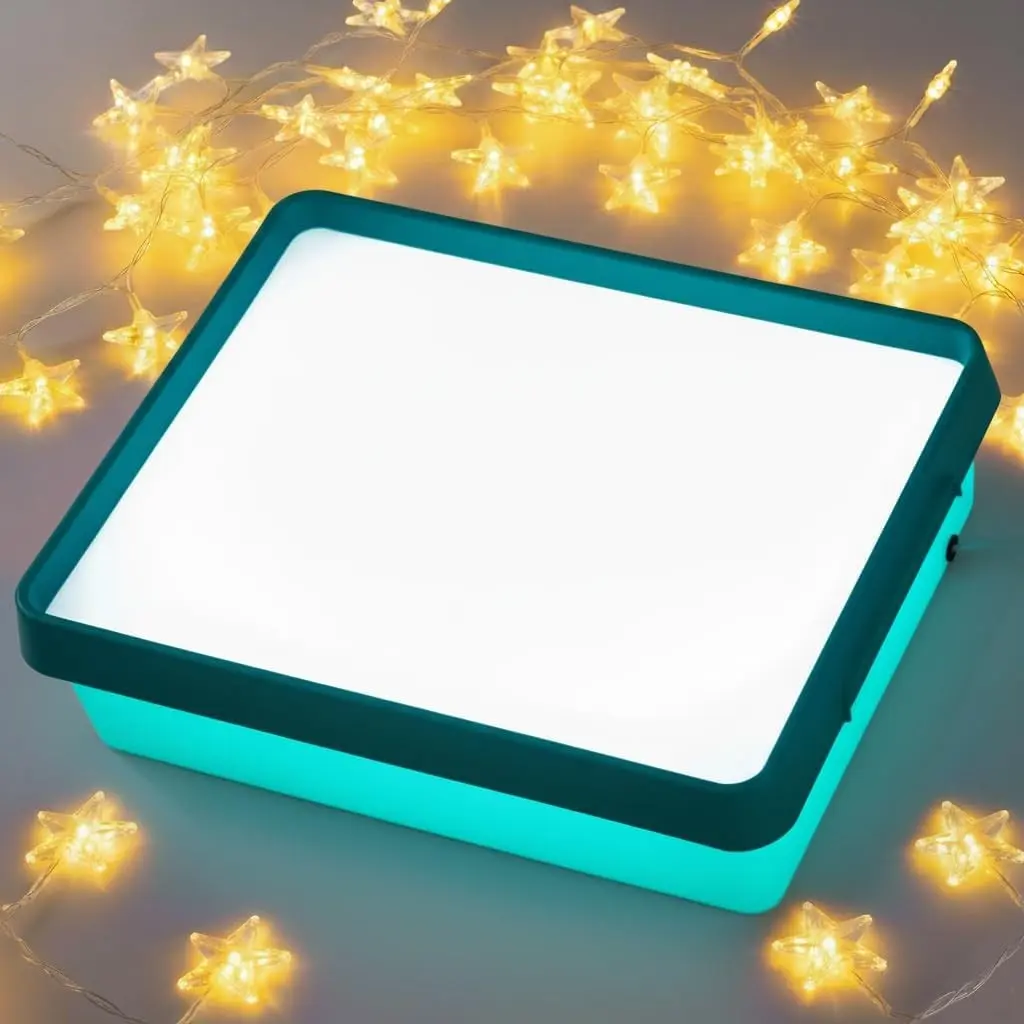 Young Explorers Light Table – Light Up Table for Toddlers, Light Box for Home & Classroom Learning Activities - Cyan