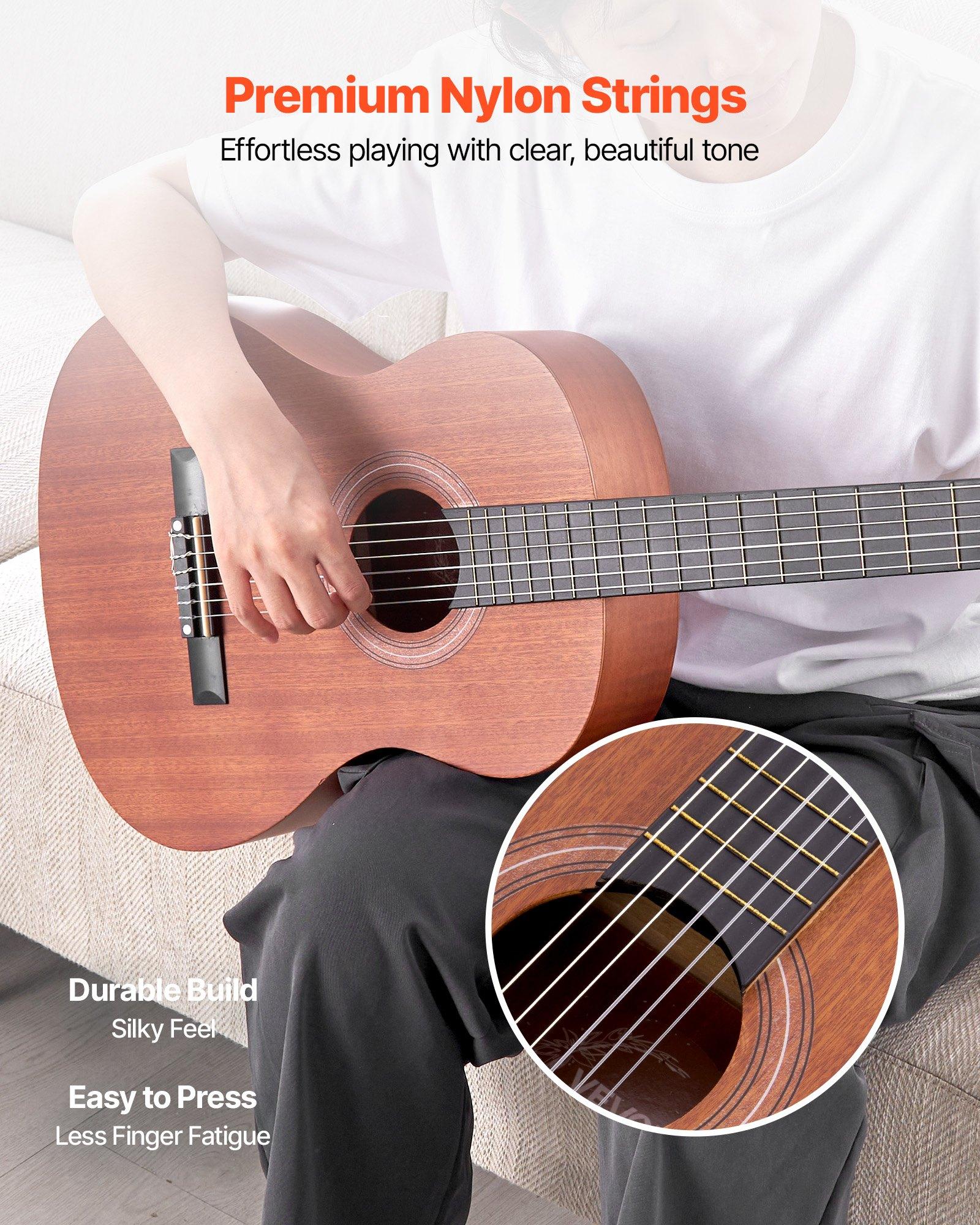 VEVOR Classical Guitar, 36 Inch, Wood Classical Guitar Starter Kit for ...