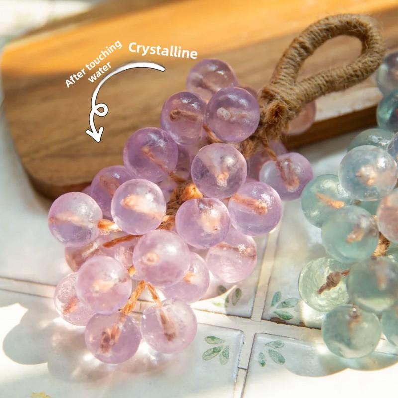 Popular Crystal Grape Soap, Handmade DIY Transparent Grape Bunch Handmade Soap, Gift Box Simulated Grape Soap