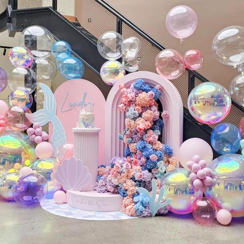 Glitter Aluminum Foil Balloons 20 Different Sizes 22 Pack 12inch 10inch Large Round Aluminum Foil Sphere 4D Inflatable Mirror Ball Polyester Film Balloons Suitable for Wedding Anniversary Birthday Disco Party Decoration