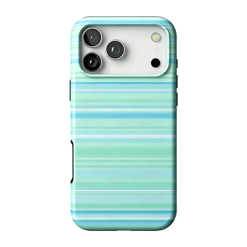 Retro Summer Stripe Shockproof Phone Case for iPhone 17/16/15/14/13/12 Pro Max/Plus/Pro, Sturdy TPU-PC Protection Cover, Stylish Smartphone Handheld Devices Accessory, Ideal Gift for Party Use
