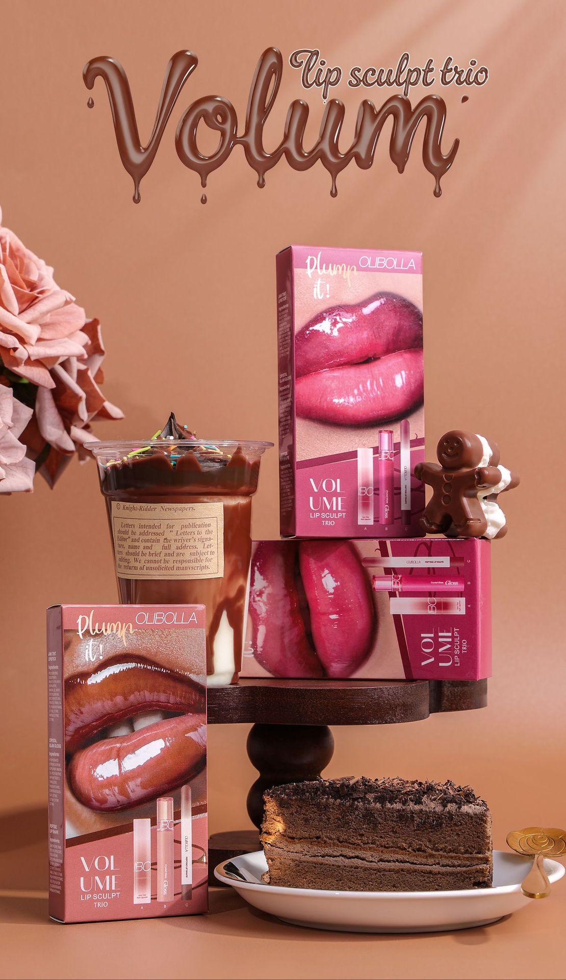 3 Piece Matte Lip Liner Set, Water Gloss Lipstick Makeup Combo, Long-Lasting Non-Fading, Easy Application, Perfect for Students and Dates, Lippie Pencil Kit