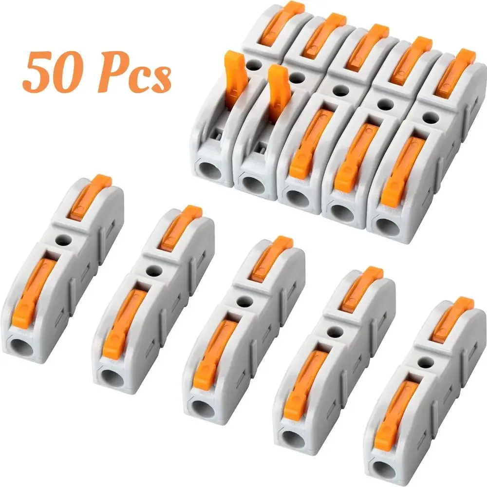 2026 New Compact Splicing Hand Tool Kit (Luggage & Bag Accessories Charm) - 50-Piece Set with 50 Wire Connectors, 1-Conductor Inline Circuit Terminals for 24-12 AWG Wires, Halloween Hardware Gift Favor, Inline Circuits, 24 To 12 Awg, 50 Pieces Per Set