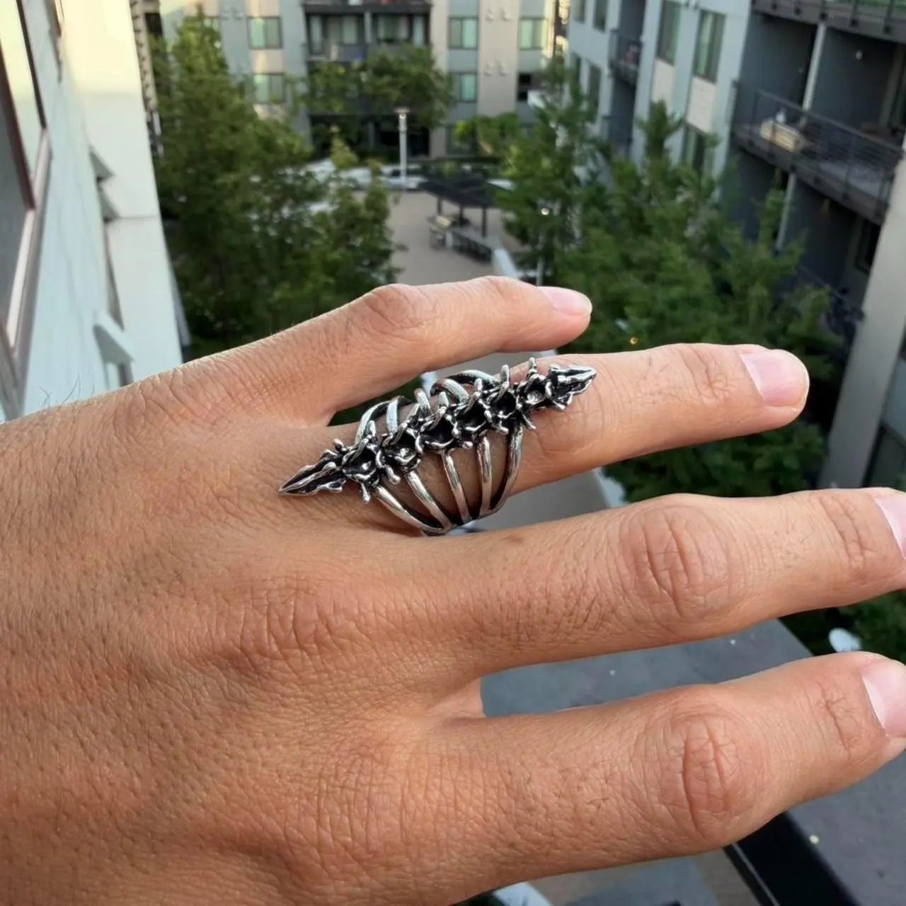 Dark Gothic Skeleton Ring / Armor Ring