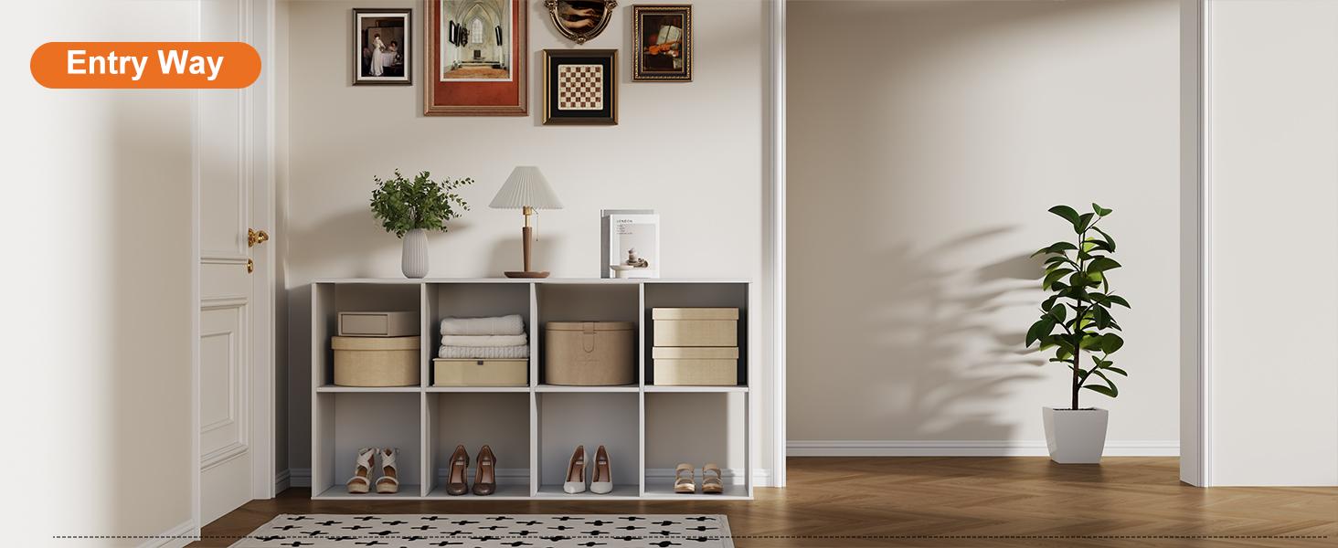 Cube Storage Organizer, Open Cube Bookshelf with Removable Back Panels, Stackable Display Bookcase for Living Room, Bedroom, Entryway