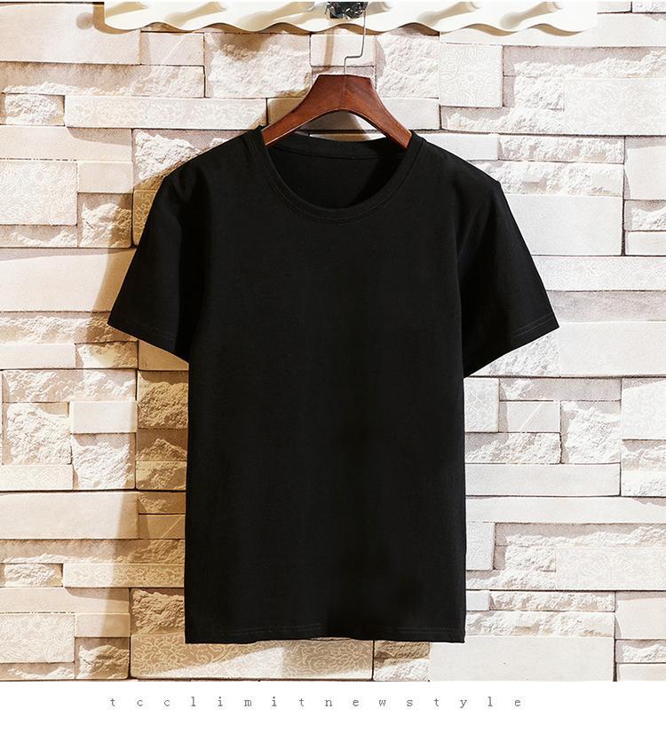 ( 3 Pcs )  100% Cotton Summer New Men's Fashion Boutique Solid Color Short-sleeved T-shirt White Black Gray