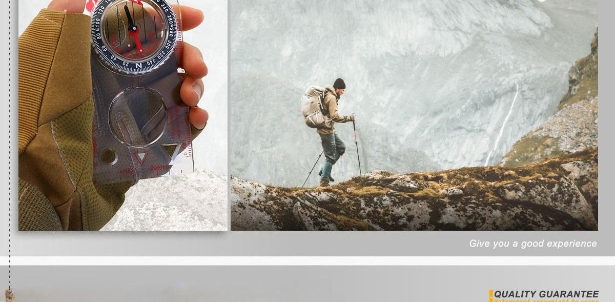 Outdoor compass map ruler student teaching aid compass oriented with magnifying glass scale