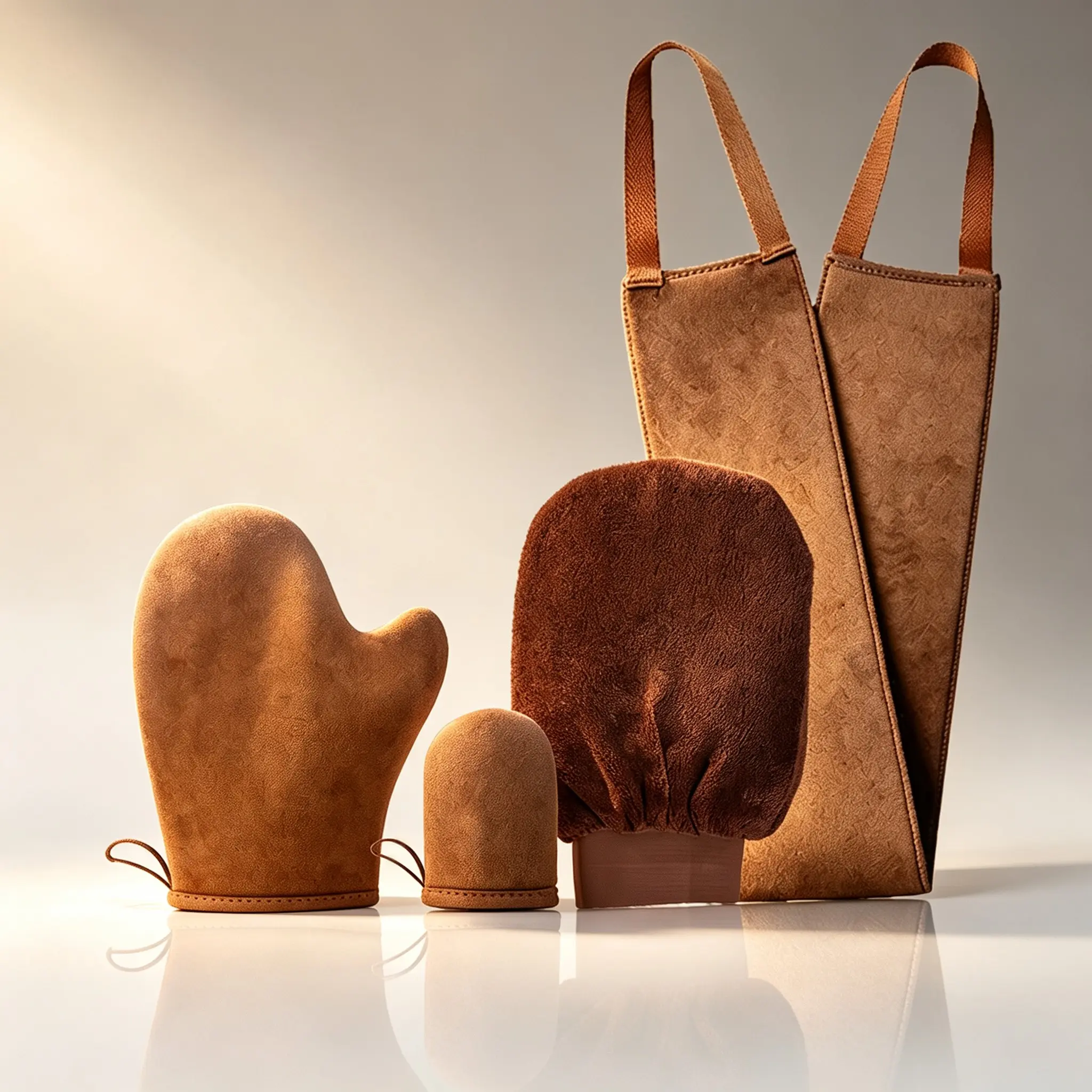Reusable Velvet Self Tanning Mitt Set, Even Full-Body Tan Application, Ideal for Daily At-Home Use, Perfect for Self-Tanning Enthusiasts