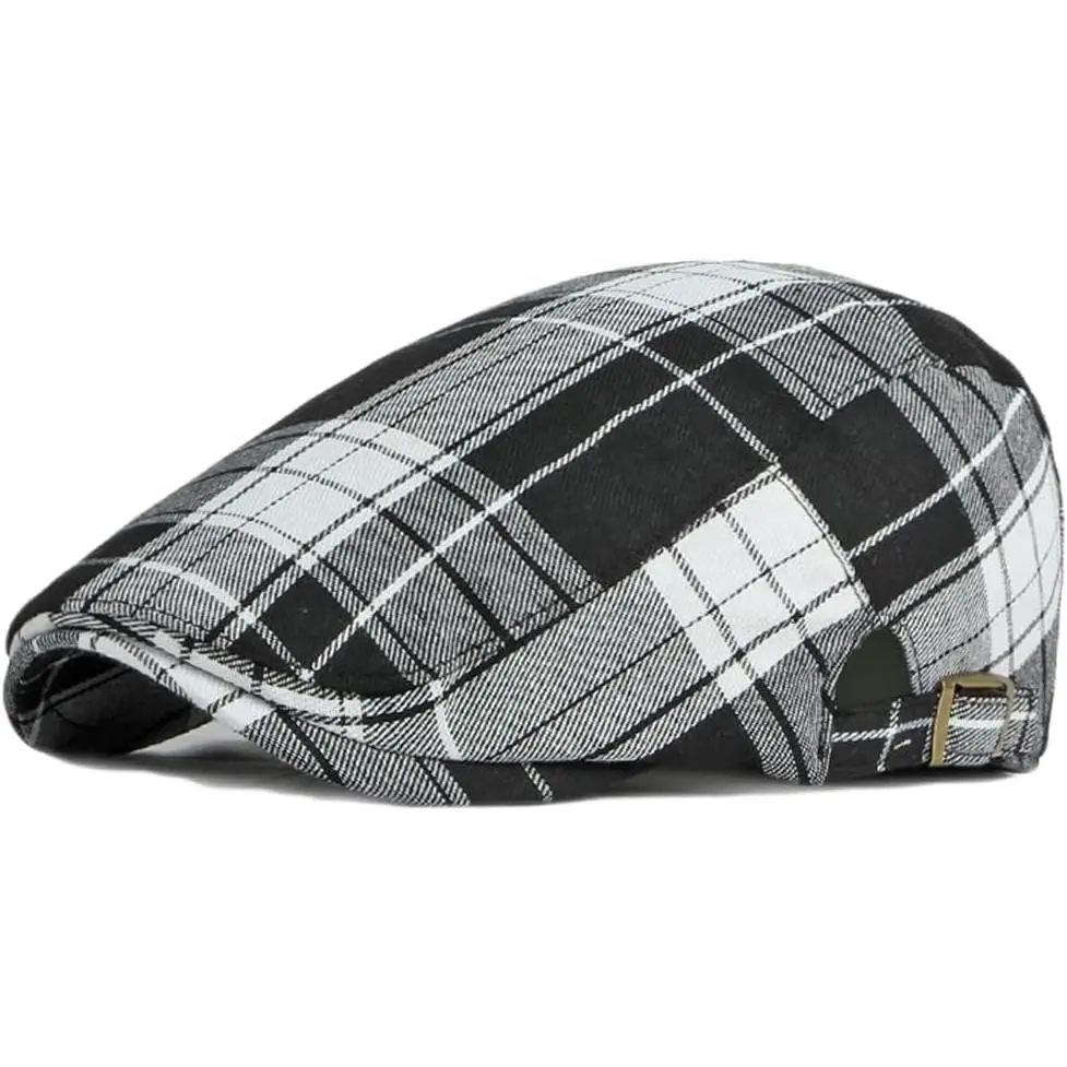 Plaid Newsboy Cap Ivy Flat Cap Gatsby Taxi Driver Hat Unisex