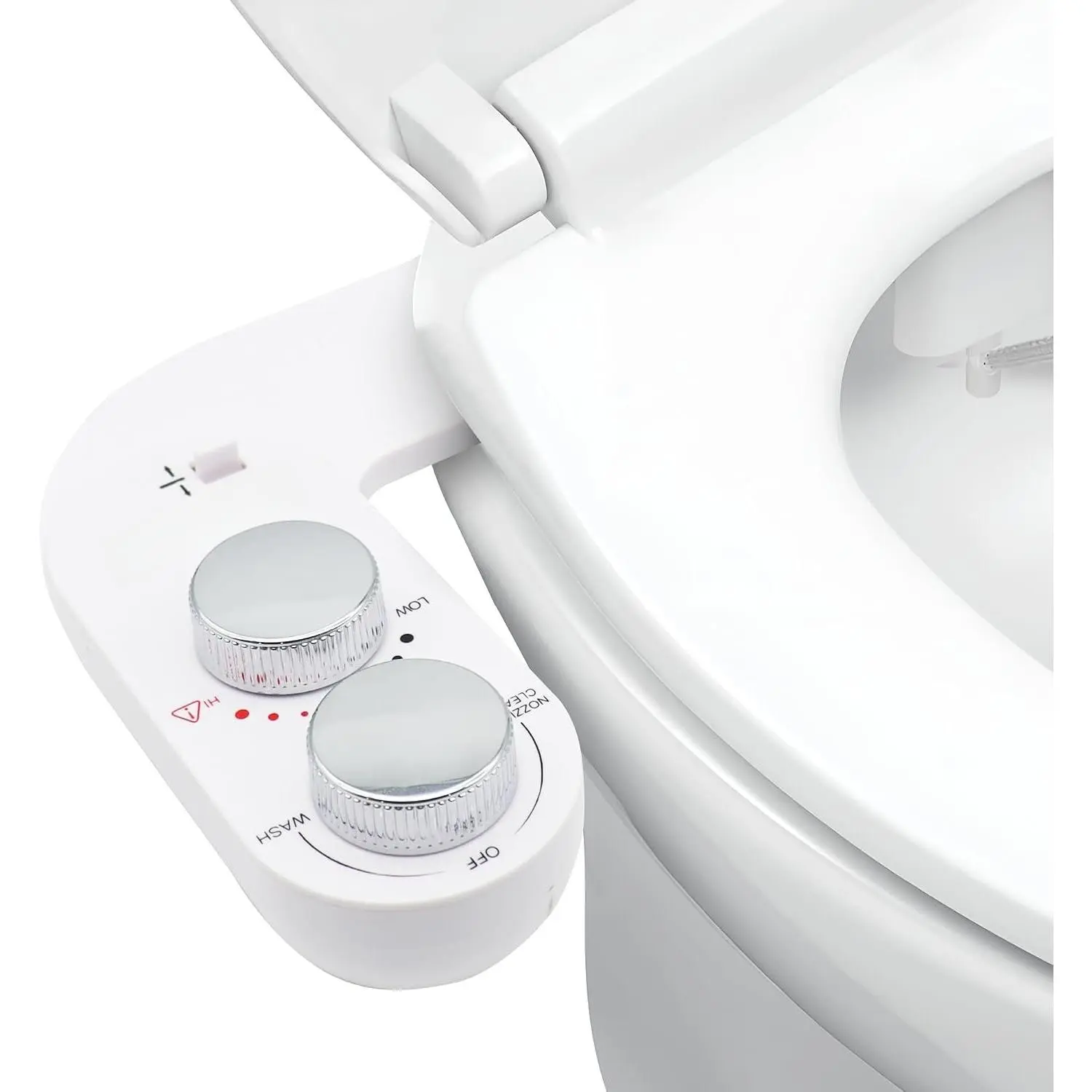 Warm Water Bidet Attachment for Toilet – Non-Electric Hot & Cold Bidet Add- with Self-Cleaning Nozzle, Adjustable Angle, and Feminine Wash – Ultra-Slim Design