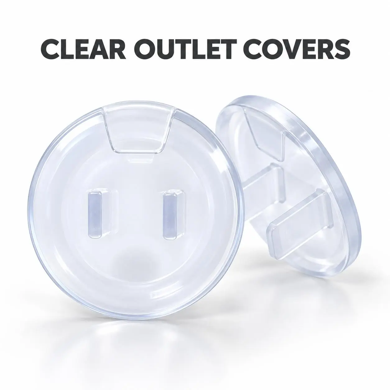 24 & 48 Pack Baby Proofing Outlet Plug Covers for US Standard 3-Prong Wall Sockets, Clear Child Safety Electrical Receptacle Protector Inserts with Adult Removal Lip, Low-Profile Design for Nursery, Playroom, Bedroom, Living Room and Home